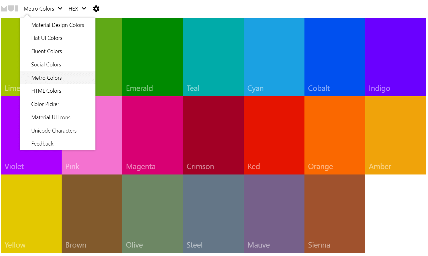 коды цветов для веба