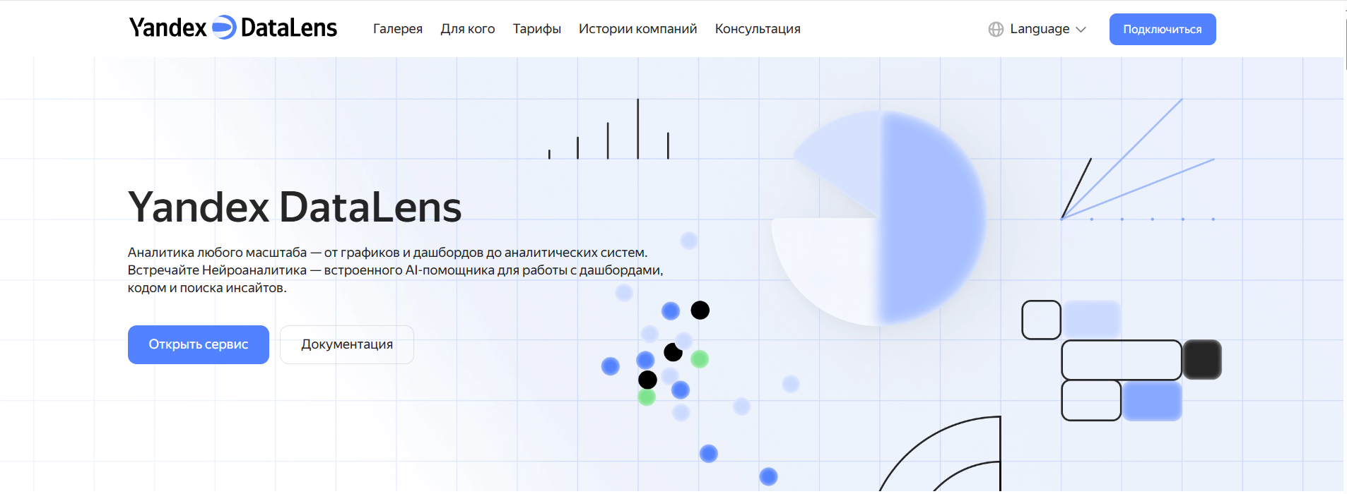 Главная страница Yandex DataLens