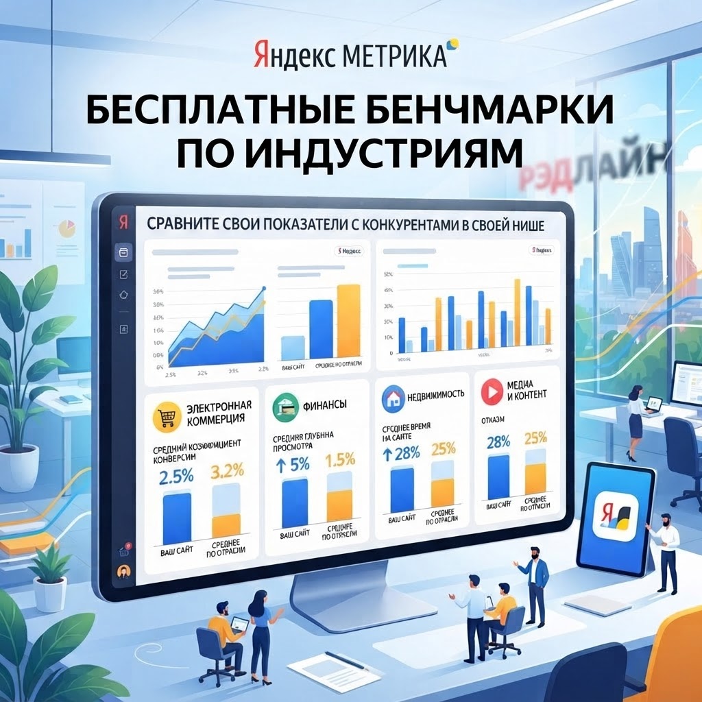 Яндекс Метрика запустила бесплатные бенчмарки по индустриям: как малому бизнесу сравнивать себя с рынком